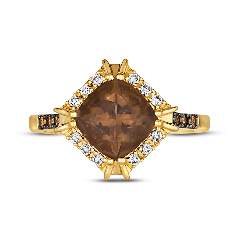 Main Image 4 of Le Vian Creme Brulee Chocolate Quartz Ring 1/5 ct tw Diamonds 14K Honey Gold