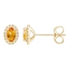 Thumbnail Image 1 of Citrine & Diamond Earrings 1/10 ct tw Round-cut 10K Yellow Gold