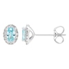 Thumbnail Image 1 of Swiss Blue Topaz & Diamond Earrings 1/10 ct tw Round-cut 10K White Gold