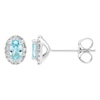 Thumbnail Image 2 of Swiss Blue Topaz & Diamond Earrings 1/10 ct tw Round-cut 10K White Gold