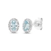 Thumbnail Image 1 of Aquamarine & Diamond Earrings 1/10 ct tw Round-cut 10K White Gold