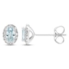 Thumbnail Image 2 of Aquamarine & Diamond Earrings 1/10 ct tw Round-cut 10K White Gold