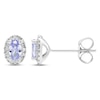 Thumbnail Image 2 of Tanzanite & Diamond Earrings 1/10 ct tw Round-cut 10K White Gold