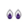Thumbnail Image 2 of Pear-Shaped Amethyst & White Lab-Created Sapphire Earrings Sterling Silver