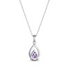 Thumbnail Image 2 of Pear-Shaped Amethyst & White Lab-Created Sapphire Necklace Sterling Silver 18"