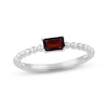 Thumbnail Image 0 of Garnet Octagon Beaded Ring Sterling Silver
