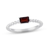 Thumbnail Image 1 of Garnet Octagon Beaded Ring Sterling Silver