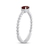 Thumbnail Image 2 of Garnet Octagon Beaded Ring Sterling Silver