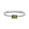 Thumbnail Image 2 of Peridot Octagon Beaded Ring Sterling Silver