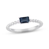 Thumbnail Image 0 of London Blue Topaz Octagon Beaded Ring Sterling Silver