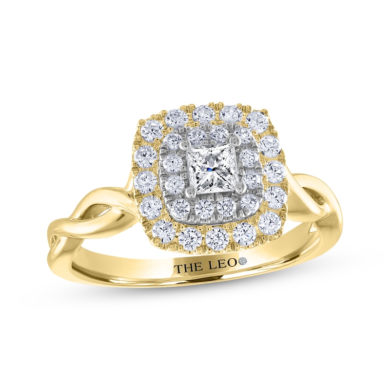 THE LEO Diamond Princess-Cut Engagement Ring 3/4 ct tw 14K Two-Tone ...