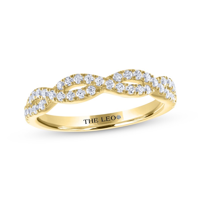 THE LEO Diamond Round-Cut Twist Wedding Band 3/8 ct tw 14K Yellow Gold