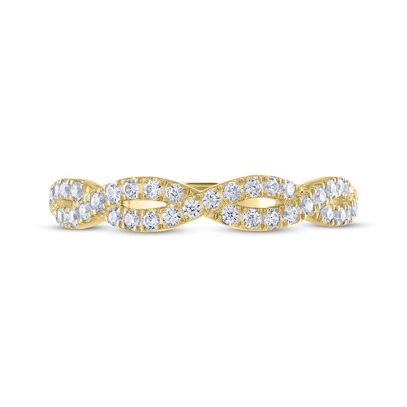 THE LEO Diamond Round-Cut Twist Wedding Band 3/8 ct tw 14K Yellow Gold