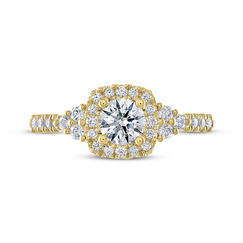 THE LEO Ideal Cut Round-Cut Diamond Engagement Ring 3/4 ct tw 14K Yellow Gold