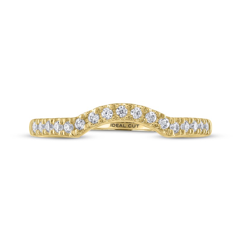 Main Image 3 of THE LEO Ideal Cut Round-Cut Diamond Wedding Band 1/6 ct tw 14K Yellow Gold