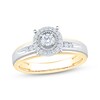 Thumbnail Image 1 of Now + Forever Round-Cut Diamond Halo Engagement Ring 1/3 ct tw 10K Two-Tone Gold