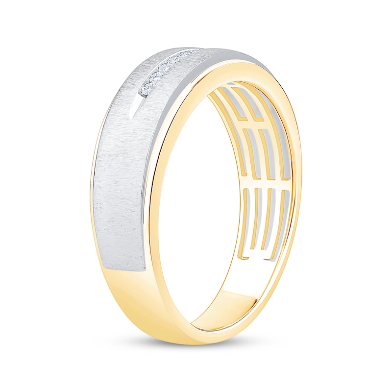 Main Image 2 of Now + Forever Men's Diamond Wedding Band 1/10 ct tw 10K Two-Tone Gold