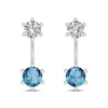 Thumbnail Image 2 of Swiss Blue Topaz & White Lab-Created Sapphire Front-Back Earrings Sterling Silver