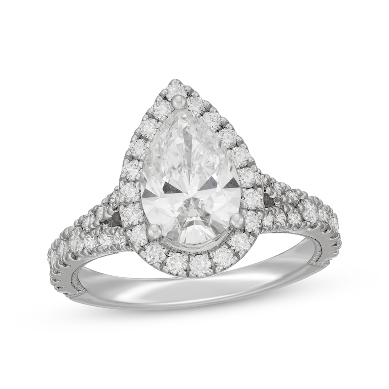 Main Image 1 of Neil Lane Artistry Pear-Shaped Lab-Grown Diamond Engagement Ring 3 ct tw 14K White Gold