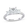 Thumbnail Image 0 of Memories Moments Magic Lab-Created Diamonds by KAY Princess-Cut Three-Stone Engagement Ring 2-1/5 ct tw 14K White Gold