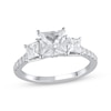 Thumbnail Image 1 of Memories Moments Magic Lab-Grown Diamonds Princess-Cut Three-Stone Engagement Ring 2-1/5 ct tw 14K White Gold