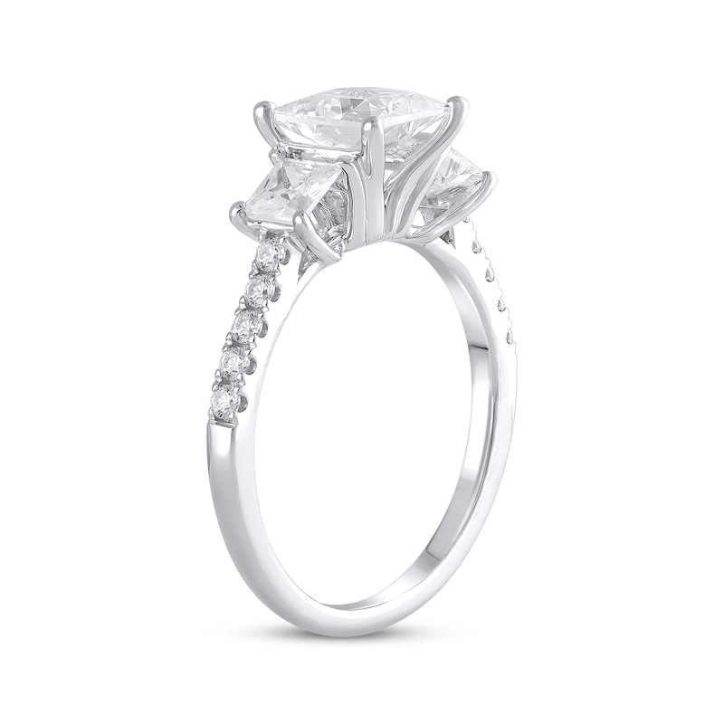 Main Image 2 of Memories Moments Magic Lab-Grown Diamonds Princess-Cut Three-Stone Engagement Ring 2-1/5 ct tw 14K White Gold