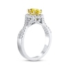 Thumbnail Image 2 of Now + Forever Lab-Grown Diamonds Yellow & White Oval-Cut Engagement Ring 1-1/2 ct tw 14K White Gold