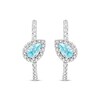 Thumbnail Image 2 of Swiss Blue & White Topaz Tilted Pear Hoop Earrings Sterling Silver