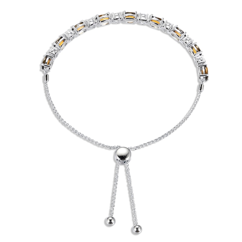 Main Image 2 of Citrine & White Lab-Created Sapphire Bolo Bracelet Sterling Silver