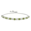 Thumbnail Image 0 of Peridot & White Lab-Created Sapphire Bolo Bracelet Sterling Silver