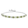 Thumbnail Image 1 of Peridot & White Lab-Created Sapphire Bolo Bracelet Sterling Silver