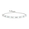 Thumbnail Image 1 of Lab-Created Opal & White Lab-Created Sapphire Bolo Bracelet Sterling Silver