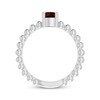 Thumbnail Image 2 of Garnet Pear Beaded Ring Sterling Silver