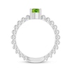 Thumbnail Image 2 of Peridot Pear Beaded Ring Sterling Silver