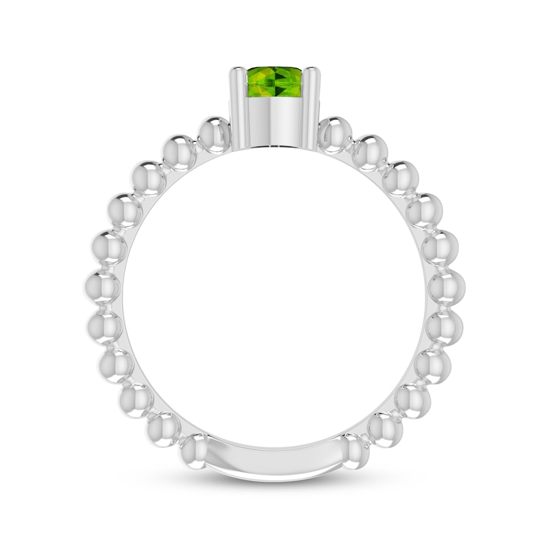 Main Image 2 of Peridot Pear Beaded Ring Sterling Silver
