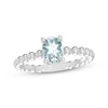Thumbnail Image 1 of Aquamarine Oval Beaded Ring Sterling Silver