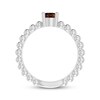 Thumbnail Image 3 of Garnet Oval Beaded Ring Sterling Silver