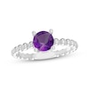 Thumbnail Image 1 of Amethyst Round Beaded Ring Sterling Silver