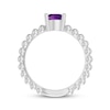 Thumbnail Image 3 of Amethyst Round Beaded Ring Sterling Silver