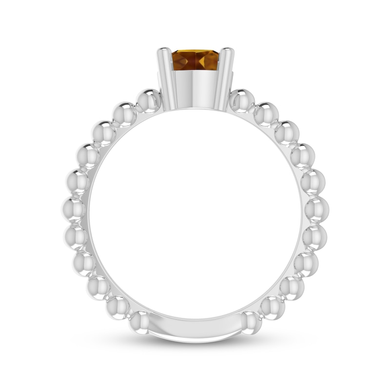 Main Image 3 of Citrine Round Beaded Ring Sterling Silver