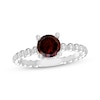 Thumbnail Image 1 of Garnet Round Beaded Ring Sterling Silver