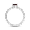 Thumbnail Image 2 of Garnet Round Beaded Ring Sterling Silver