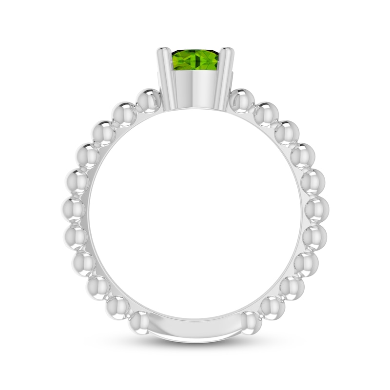 Main Image 2 of Peridot Round Beaded Ring Sterling Silver