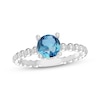 Thumbnail Image 0 of Swiss Blue Topaz Round Beaded Ring Sterling Silver