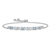 Thumbnail Image 1 of Swiss Blue Topaz & White Lab-Created Sapphire XO Bolo Bracelet Sterling Silver 9.5&quot;