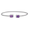 Thumbnail Image 0 of Amethyst & White Lab-Created Sapphire Rope Cuff Bangle Bracelet Sterling Silver