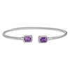 Thumbnail Image 1 of Amethyst & White Lab-Created Sapphire Rope Cuff Bangle Bracelet Sterling Silver