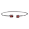 Thumbnail Image 1 of Garnet & White Lab-Created Sapphire Rope Cuff Bangle Bracelet Sterling Silver