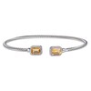 Thumbnail Image 1 of Citrine & White Lab-Created Sapphire Rope Cuff Bangle Bracelet Sterling Silver