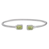 Thumbnail Image 0 of Peridot & White Lab-Created Sapphire Rope Cuff Bangle Bracelet Sterling Silver